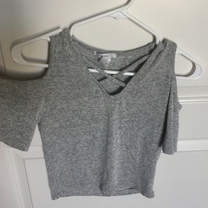 Open shoulder crop top